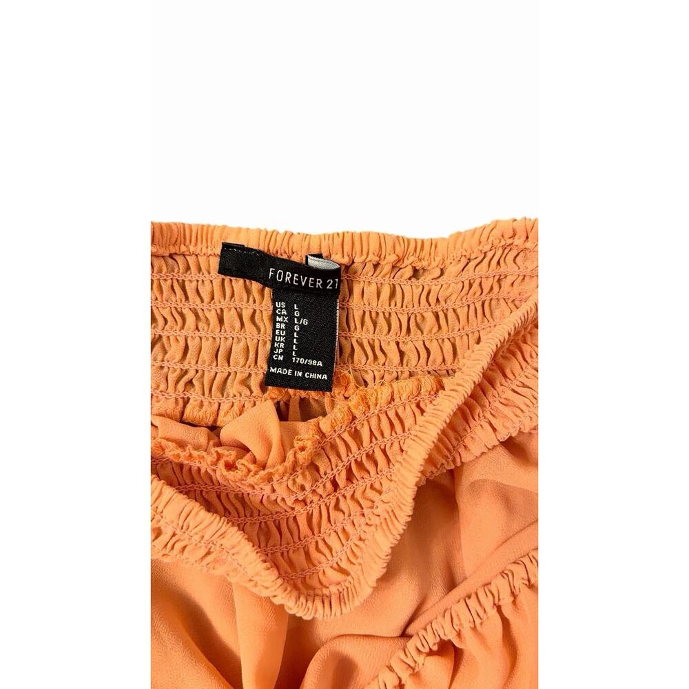 Forever 21 Orange Off-the-Shoulder Cropped Blouse Long Sleeve Sheer Y2K style - Picture 2 of 4